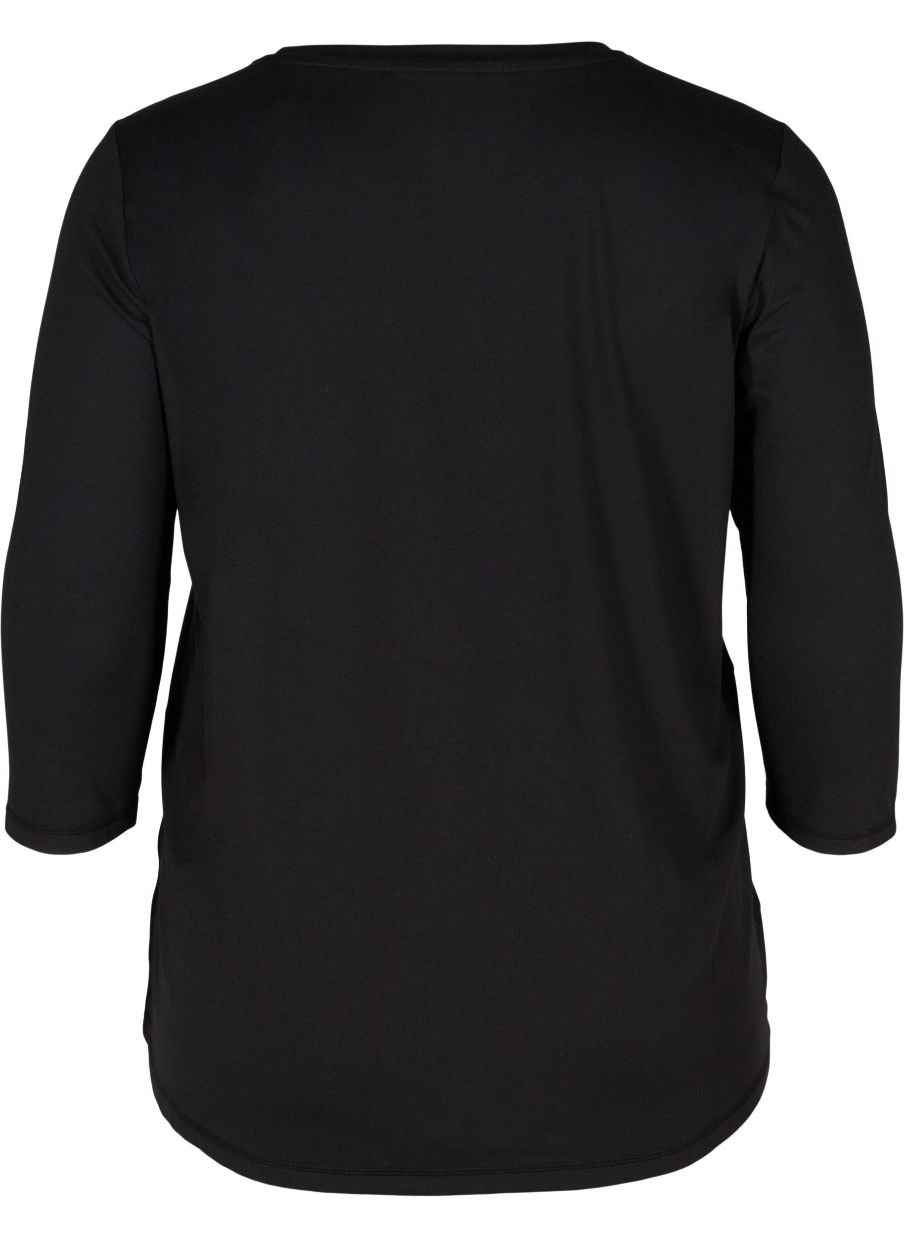 ZizziBlouse d'entra&icirc;nement &agrave; manches 3/4, Noir, Packshot image number 1