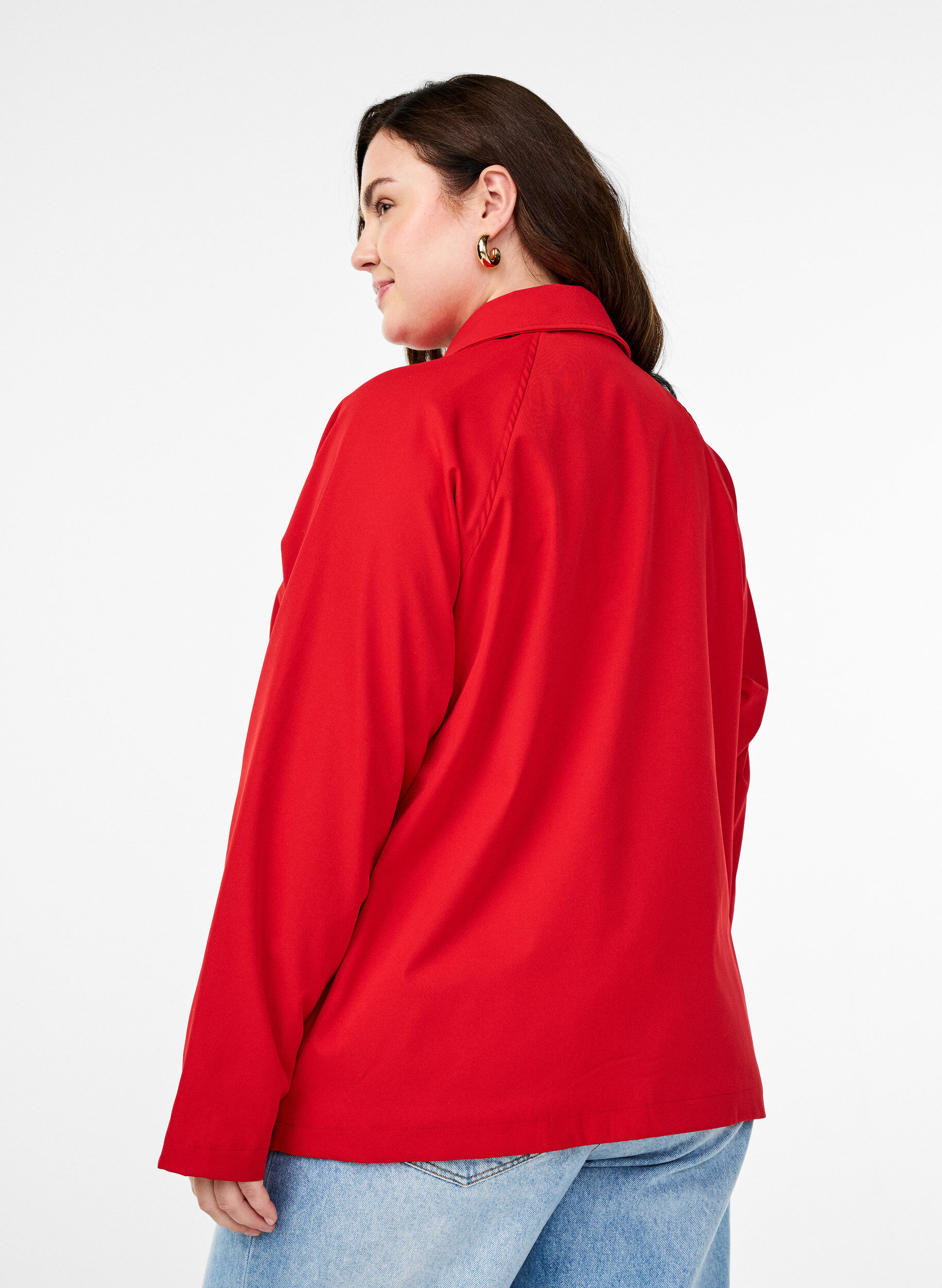 Zizzi Trench court avec poches, Rouge, Model image number 2