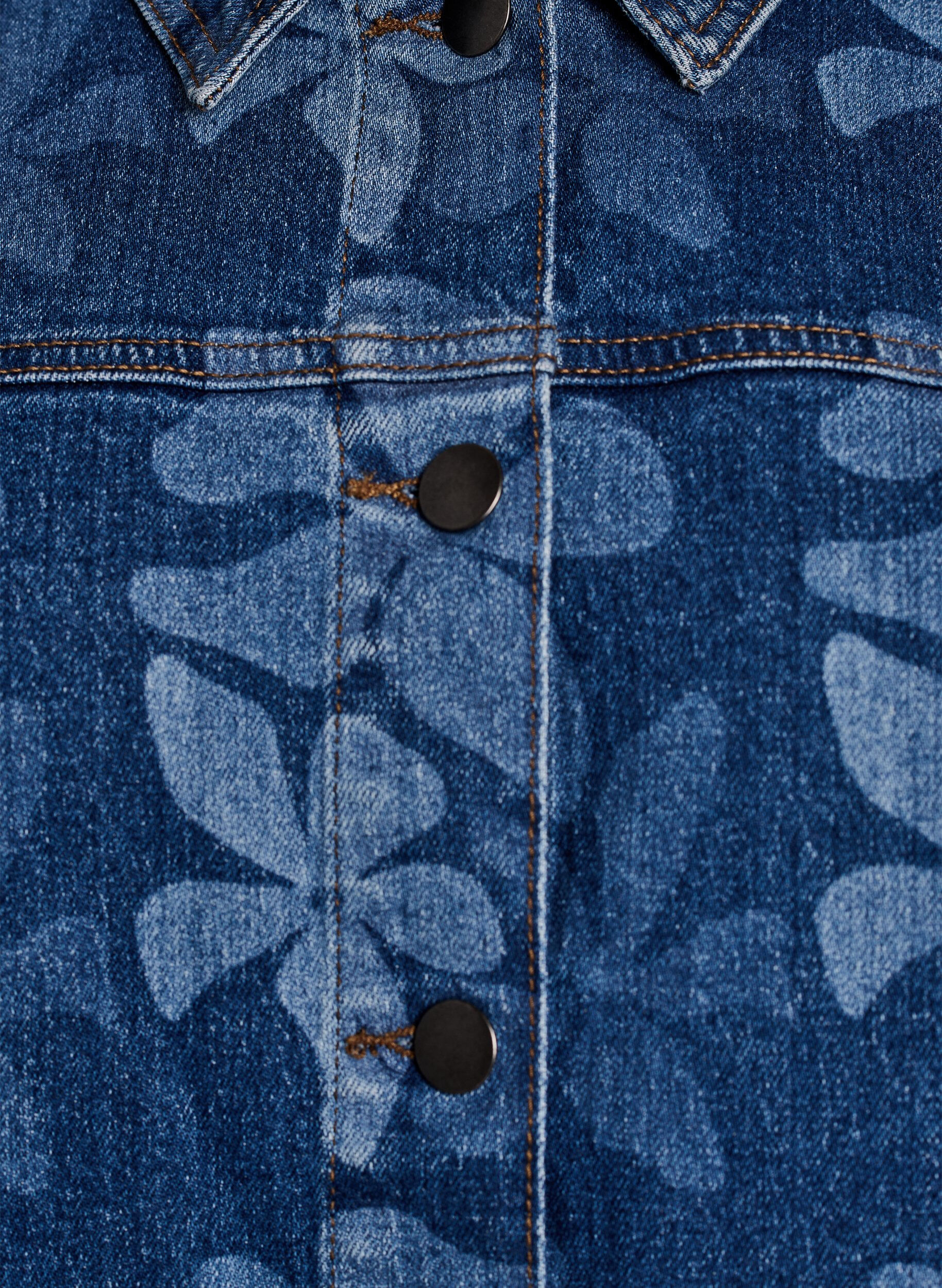 ZizziDenimjack met bloemenpatroon, Blauw, Packshot image number 2