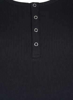 Blouse en coton uni à manches longues, Black, Packshot image number 2