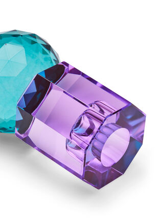 Bougeoir en cristal, Violet/Petrol, Packshot image number 1
