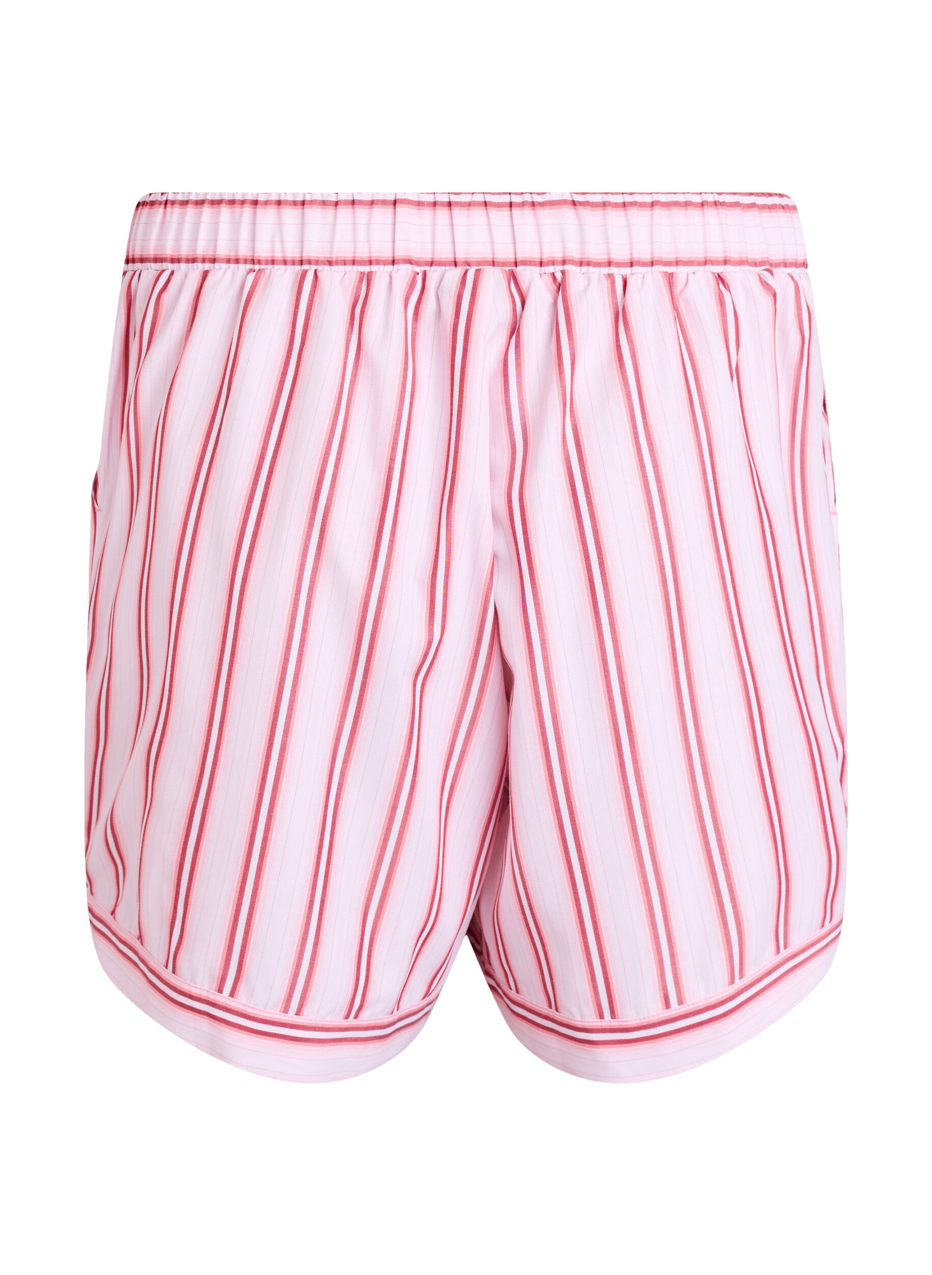 ZizziLosse shorts met strepen en zakken, Roze, Packshot image number 1