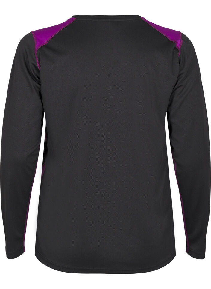 Tweekleurig thermoshirt met lange mouwen, Black w. Charisma, Packshot image number 1