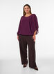 Blouse en mousseline avec effet ballon, Violet, Model image number 1