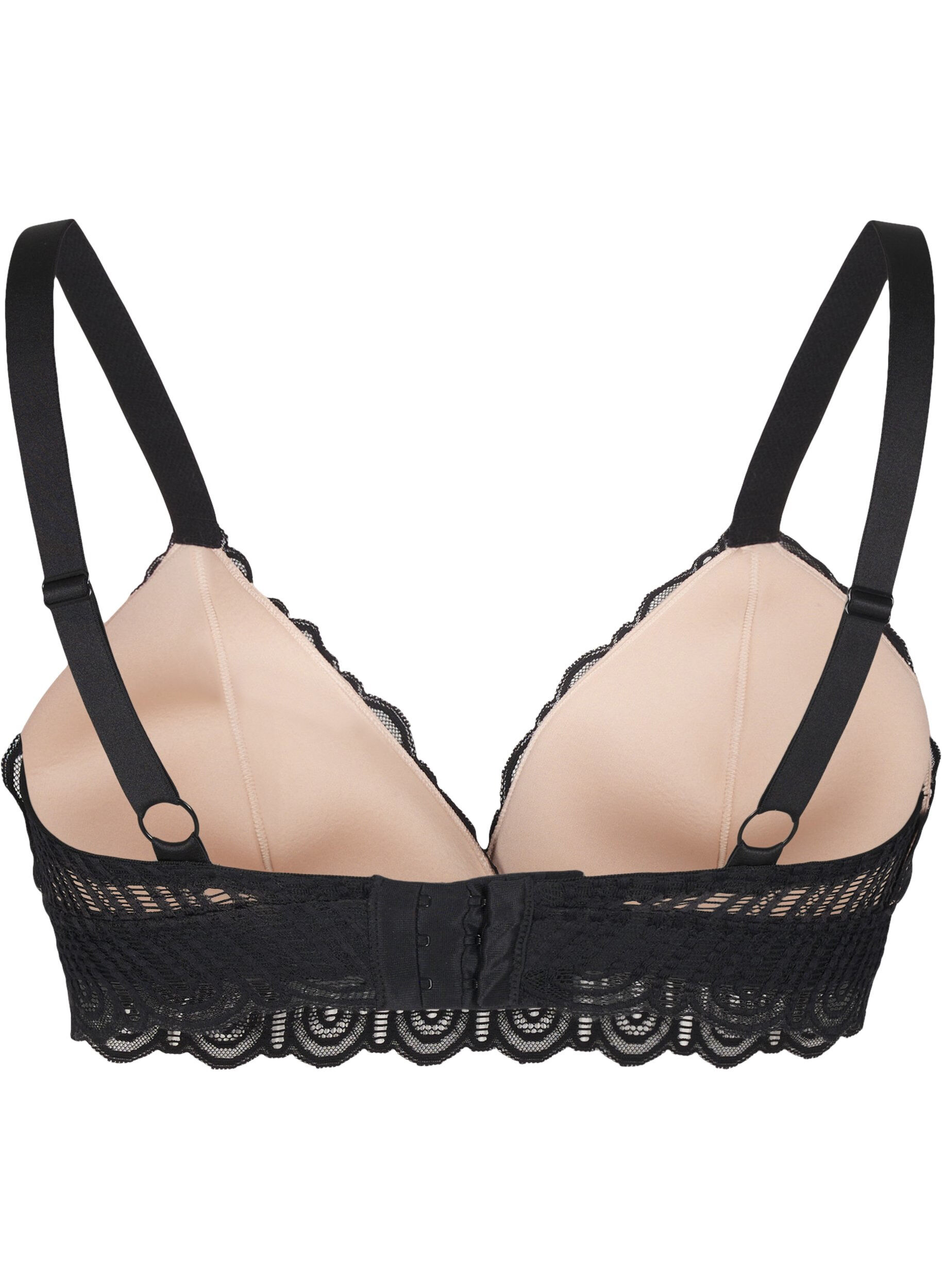 ZizziBralette met kant en zachte vulling, Zwart, Packshot image number 1