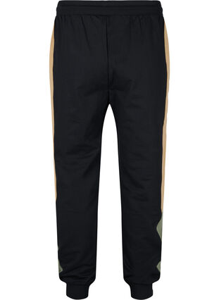 Pantalon de survêtement avec bandes latérales, Black/Camel, Packshot image number 1