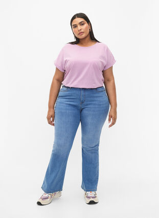 T-shirt à manches courtes en coton mélangé, Lavender Mist, Model image number 2