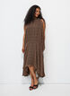 Midi jurk in chiffon met luipaardprint en een strik in de taille, Bruin, Model image number 0