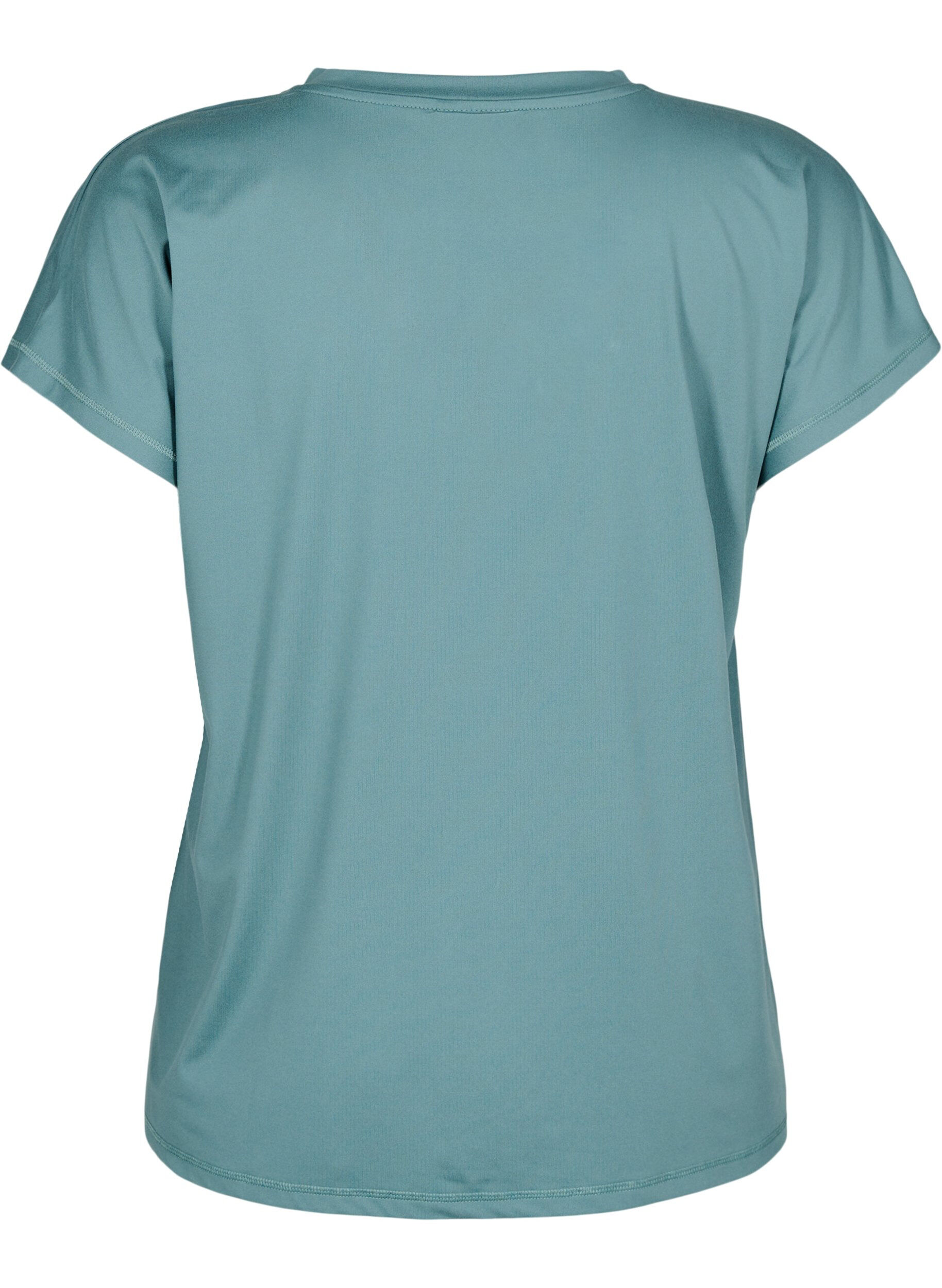 Zizzi T-shirt de sport ample avec encolure en V, Vert, Packshot image number 1