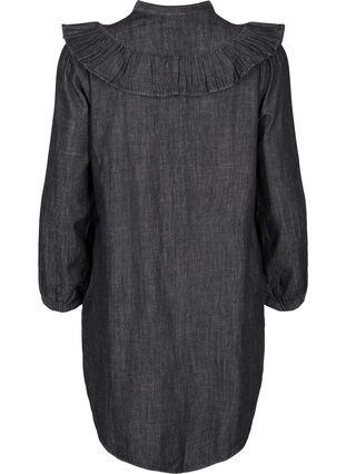 Robe en jean avec boutons et volants, Black Washed, Packshot image number 1