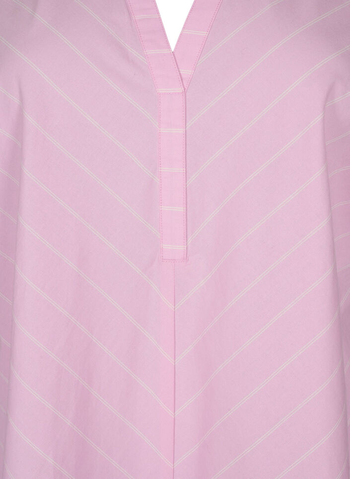 Gestreepte jurk van biologisch katoen, Lilac Sachet, Packshot image number 2