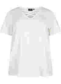 T-shirt met v-hals en kruisdetail