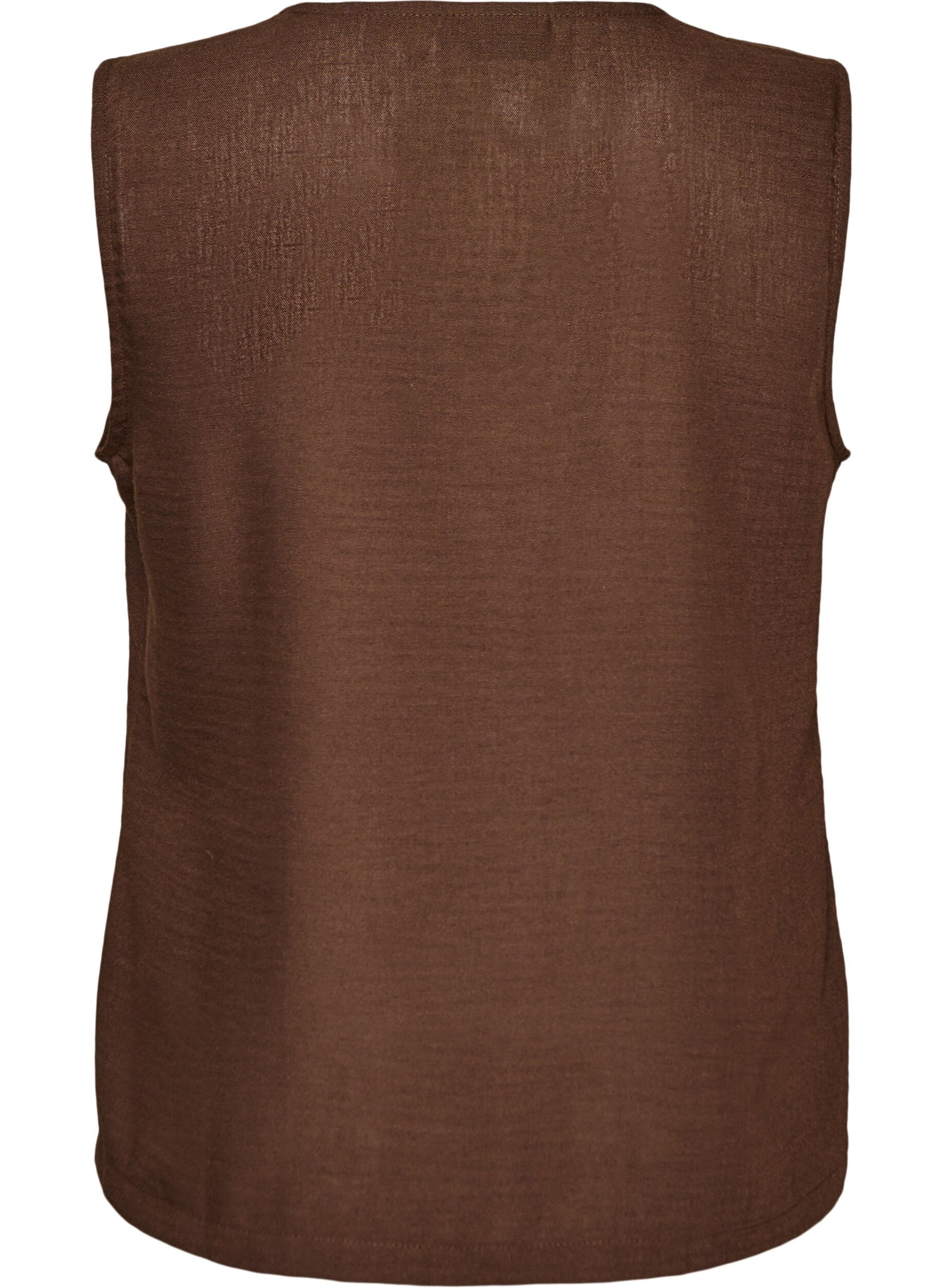 ZizziGilet sans manches avec col en V et boutons, Marron, Packshot image number 1