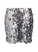 Korte paillettenrok met elastische tailleband, Zilver, Packshot image number 1