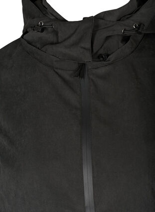 Veste imperméable avec capuche et taille ajustable, Black, Packshot image number 2