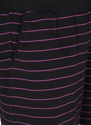 Short ample en coton à rayures, Black w. Purple, Packshot image number 2