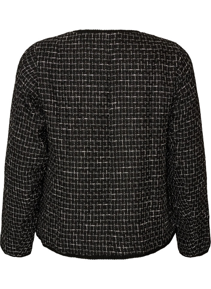 Veste en boucl&eacute; avec boutons dor&eacute;s, Noir, Packshot image number 1