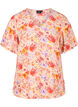 Blouse en viscose à manches courtes avec imprimé floral, Red Orange AOP, Packshot image number 0
