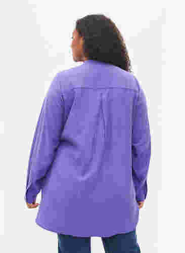 Chemise longue avec color-block, Purple Block, Model image number 1