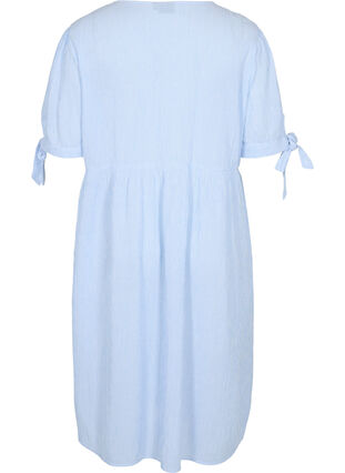 Gestreepte blouse jurk in katoen, Blue Stripe, Packshot image number 1