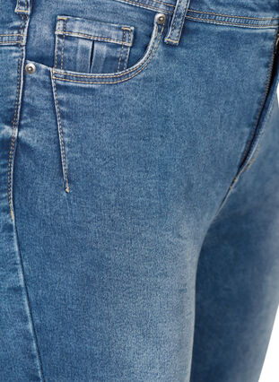 Cropped Amy jeans met rits, Blue denim, Packshot image number 2