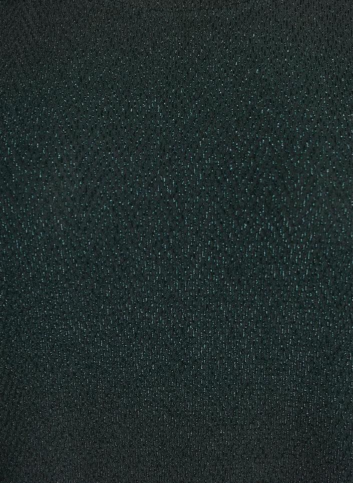 Blouse avec motif &agrave; chevrons et fil paillet&eacute;, Vert fonc&eacute;, Packshot image number 2
