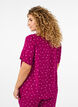 Viscose nachtblouse met hartjesprint, Rood, Model image number 2