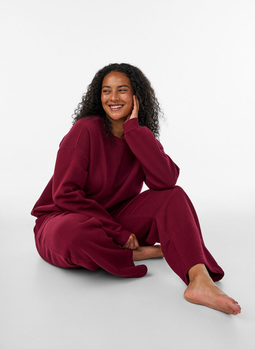 Sweat-shirt avec imprim&eacute; texte, Bordeaux, Image image number 0