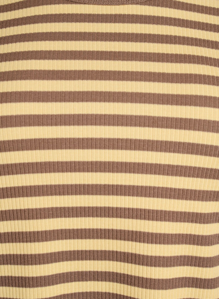 Gestreepte blouse met lange mouwen, Bruin, Packshot image number 2
