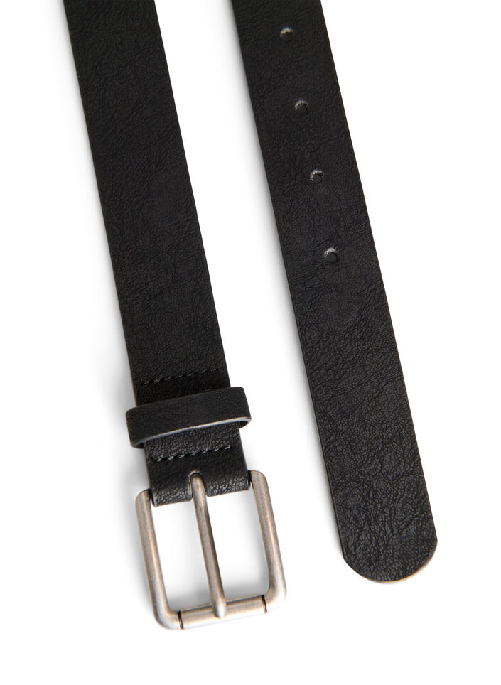 Ceinture en cuir m&eacute;lang&eacute; avec boucle classique, Noir, Packshot image number 2