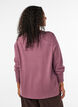 Gebreide blouse met ronde hals, Roze, Model image number 2