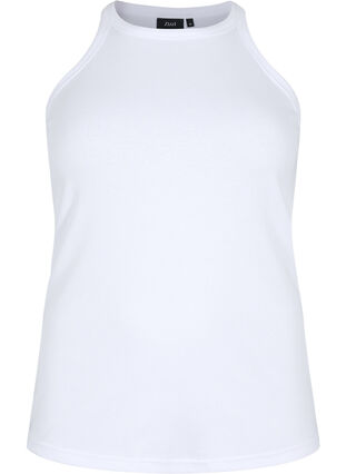 Débardeur en coton côtelé, Bright White, Packshot image number 0