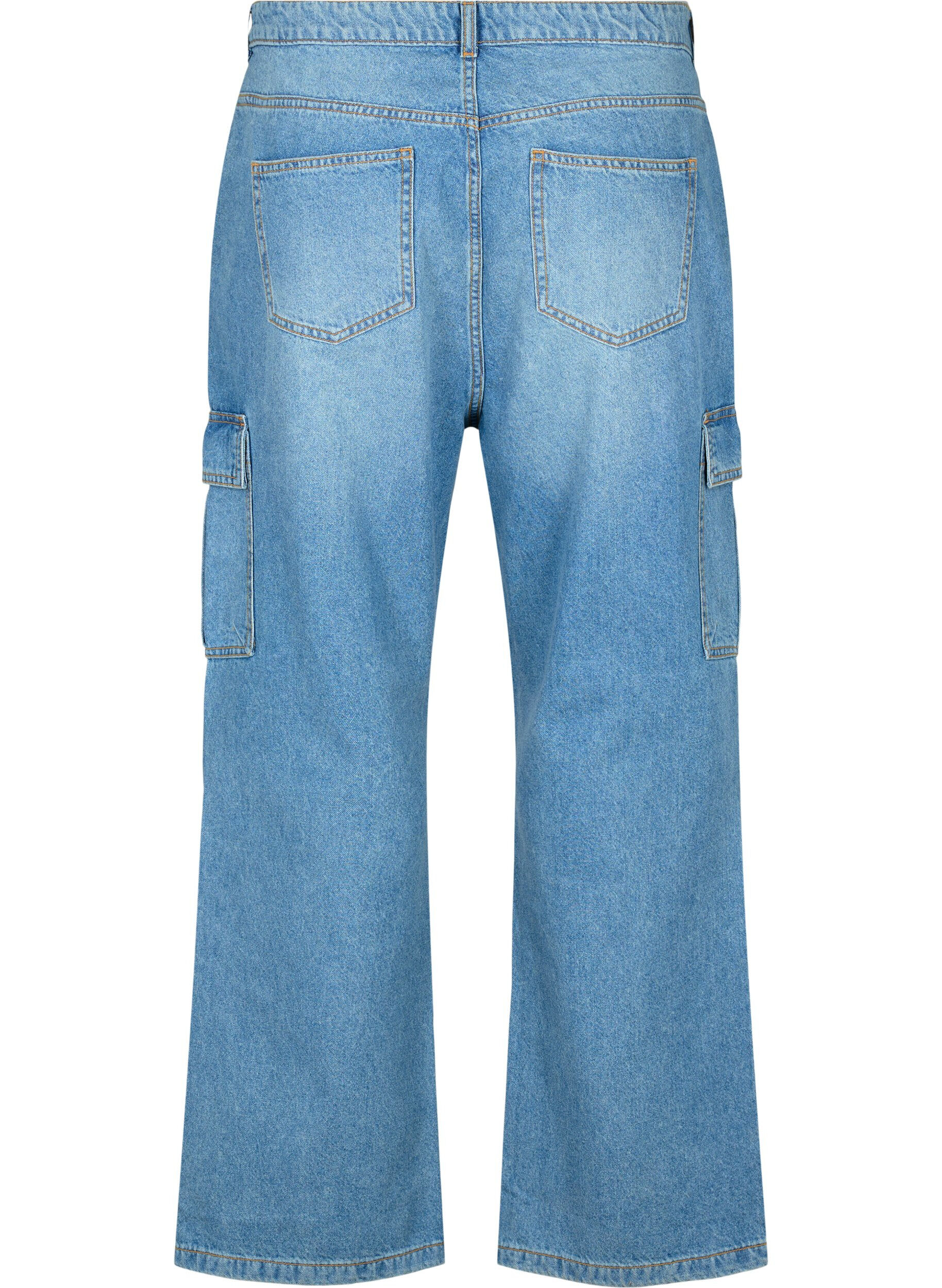 Zizzi Jean ample avec poches cargo, Light blue, Packshot image number 1