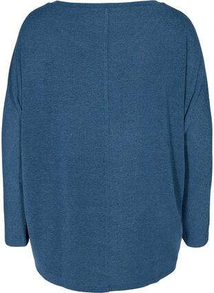 Effen blouse met lange mouwen, Dark Blue, Packshot image number 1