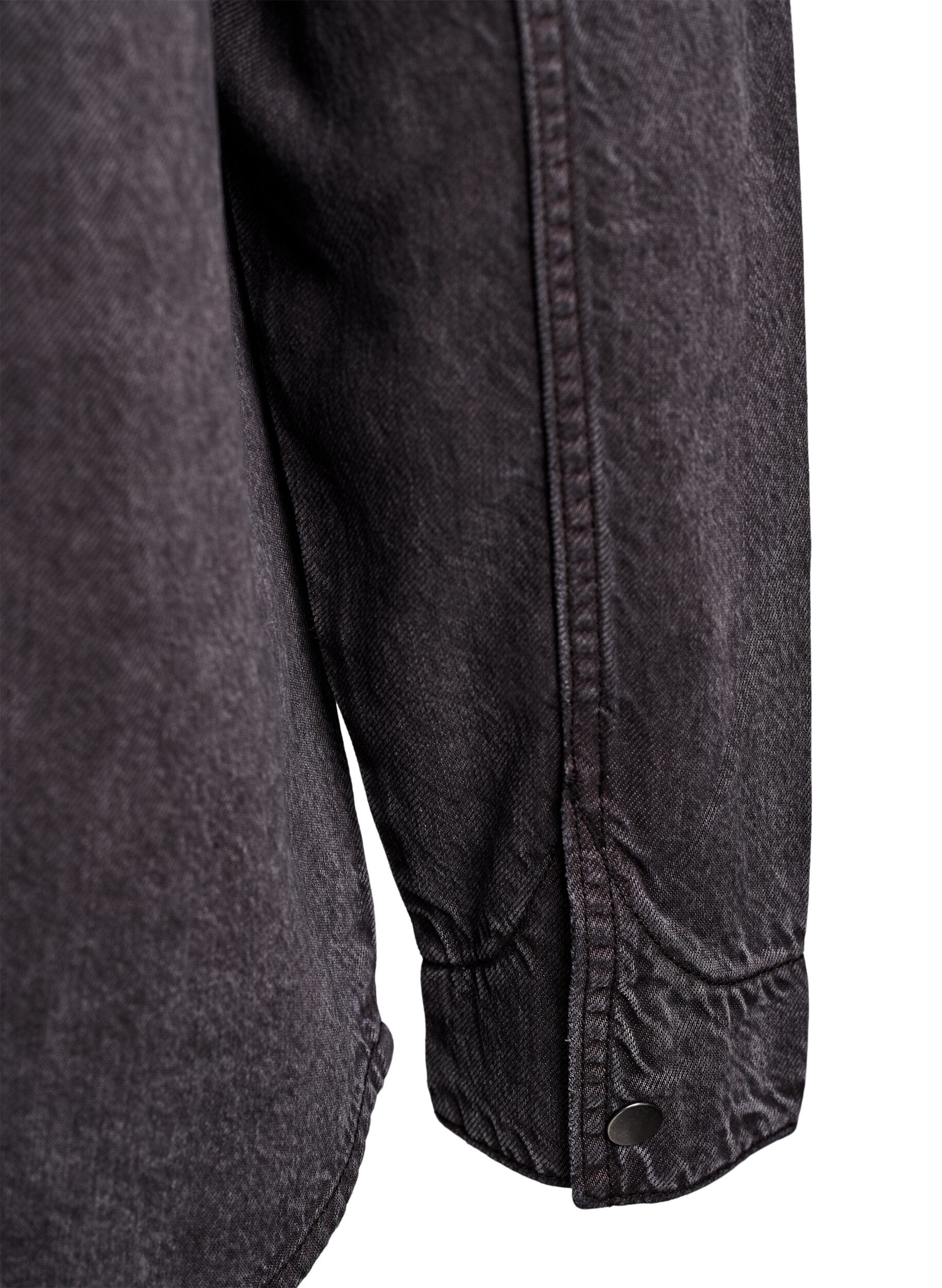 ZizziSpijkerblouse met borstzakken, Grijs, Packshot image number 3