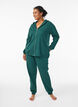 Hoodie met ritssluiting en achterkant print, Groen, Model image number 1