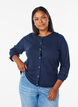 Cardigan &agrave; boutons ronds, Bleu, Model image number 0