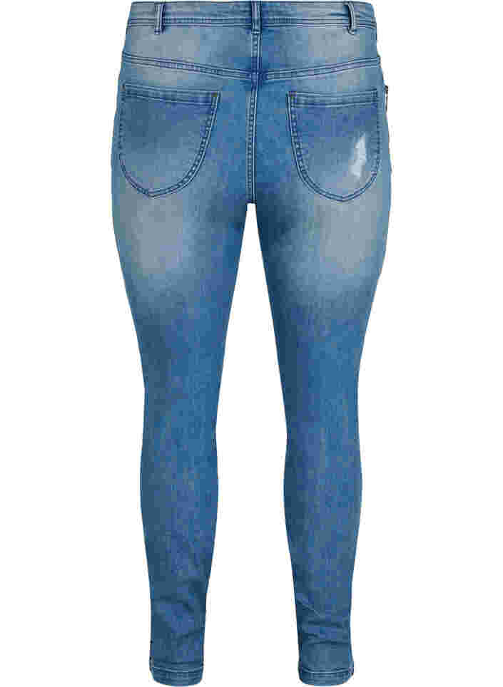 Super slim Amy jeans met split en knopen, Light blue, Packshot image number 1