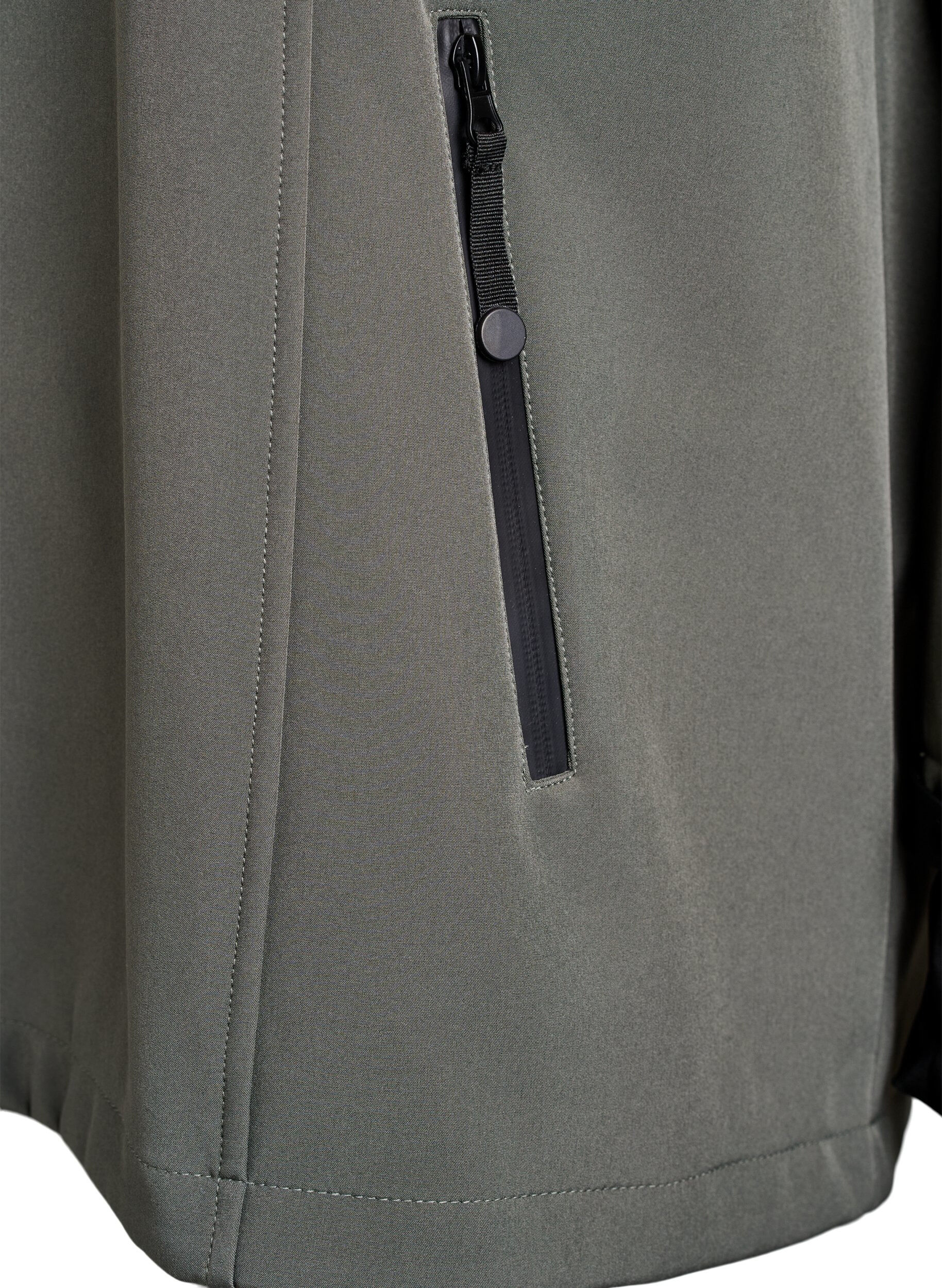 ZizziKorte softshell jas met afneembare capuchon, Grijs, Packshot image number 3