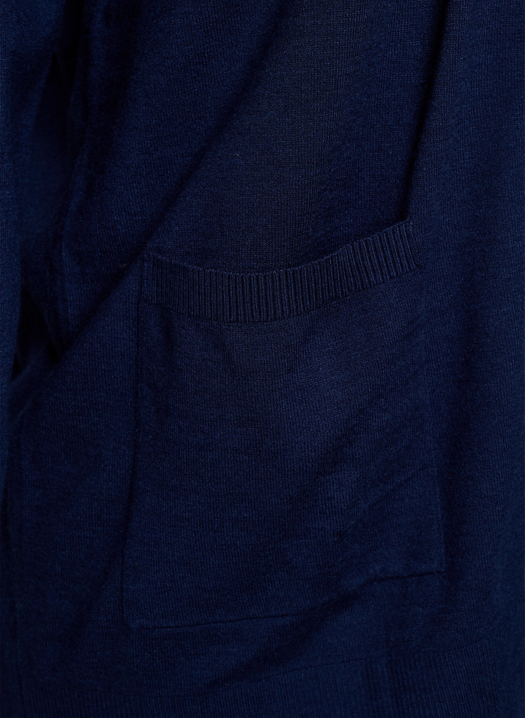 ZizziLange open knit vest met zakken, Blauw, Packshot image number 3