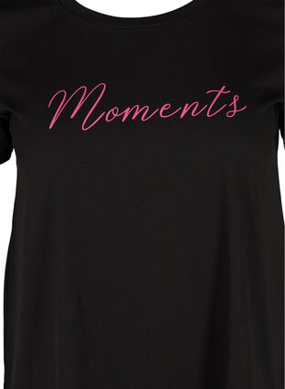Katoenen t-shirt met a-lijn en print, Black, Packshot image number 2