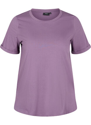 Basic katoenen t-shirt, Vintage Violet, Packshot image number 0