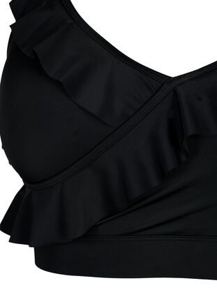 Haut de bikini avec volants et coussinets amovibles, Black, Packshot image number 2