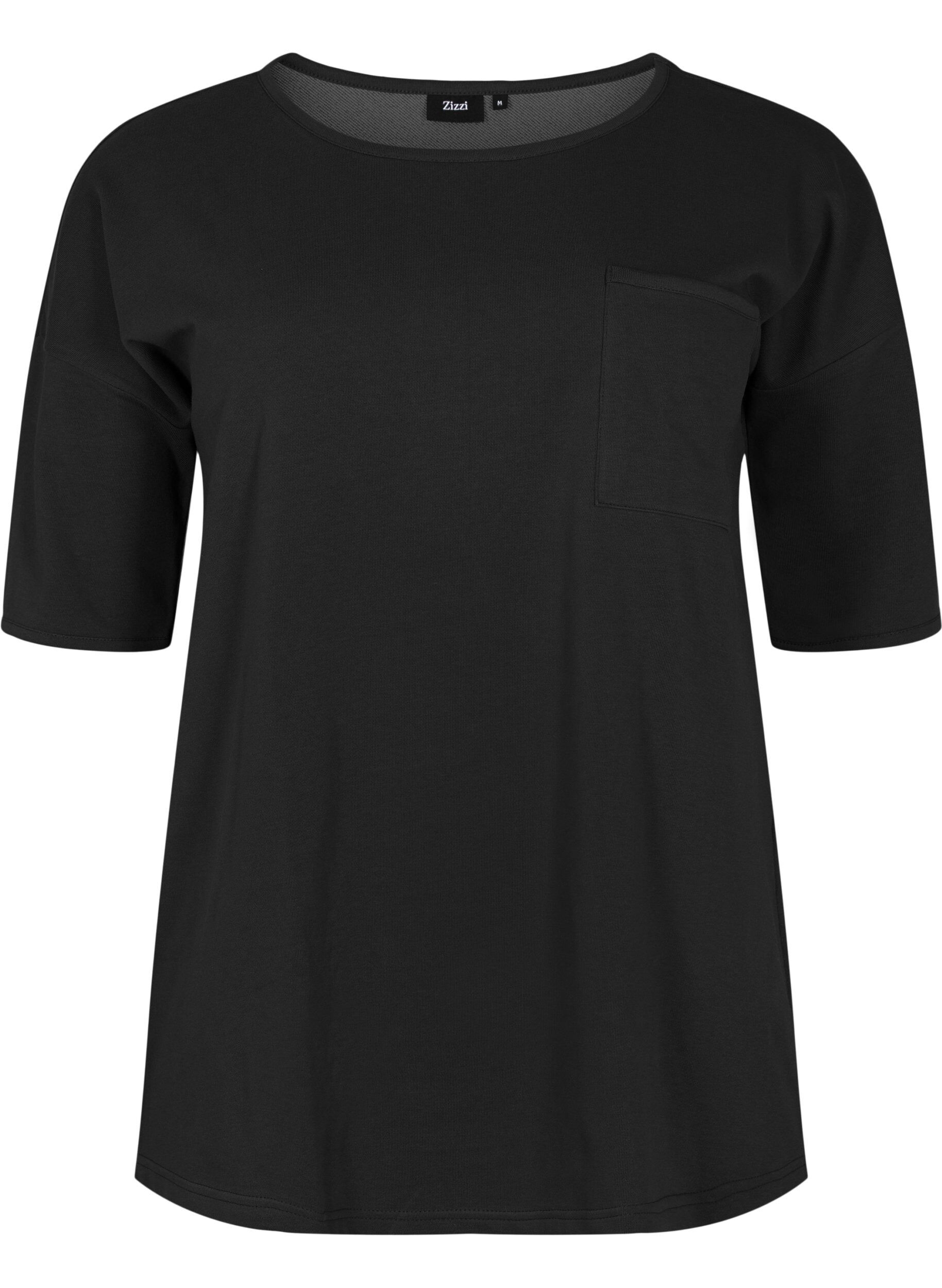ZizziBlouse met 1/2 mouwen, Black, Packshot image number 0