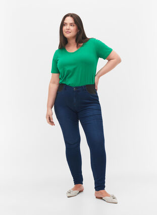 T-shirt en coton uni basique, Jolly Green, Model image number 2