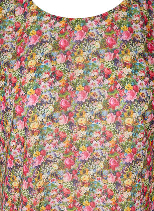 Top met bloemenprint en korte mouwen, Pink Flower AOP, Packshot image number 2
