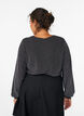 Blouse met visgraatpatroon en glinsterend garen, Zwart, Model image number 2