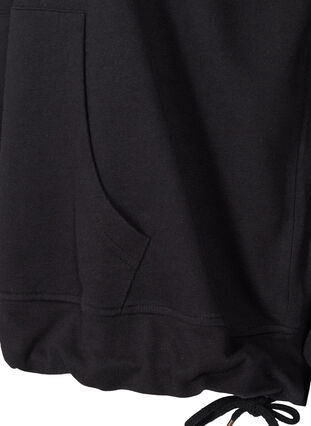 Sweat-shirt en coton avec capuche et poche, Black, Packshot image number 3