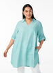 Tuniek van linnen en viscose met A-vorm, Blauw, Model image number 0