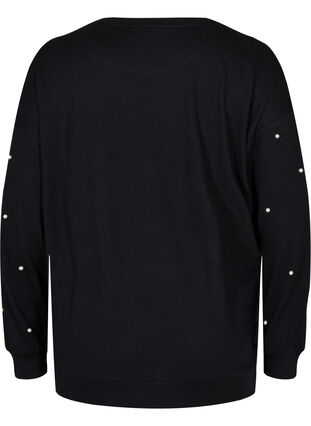 Pull en tricot avec perles, Black w. White Beads, Packshot image number 1